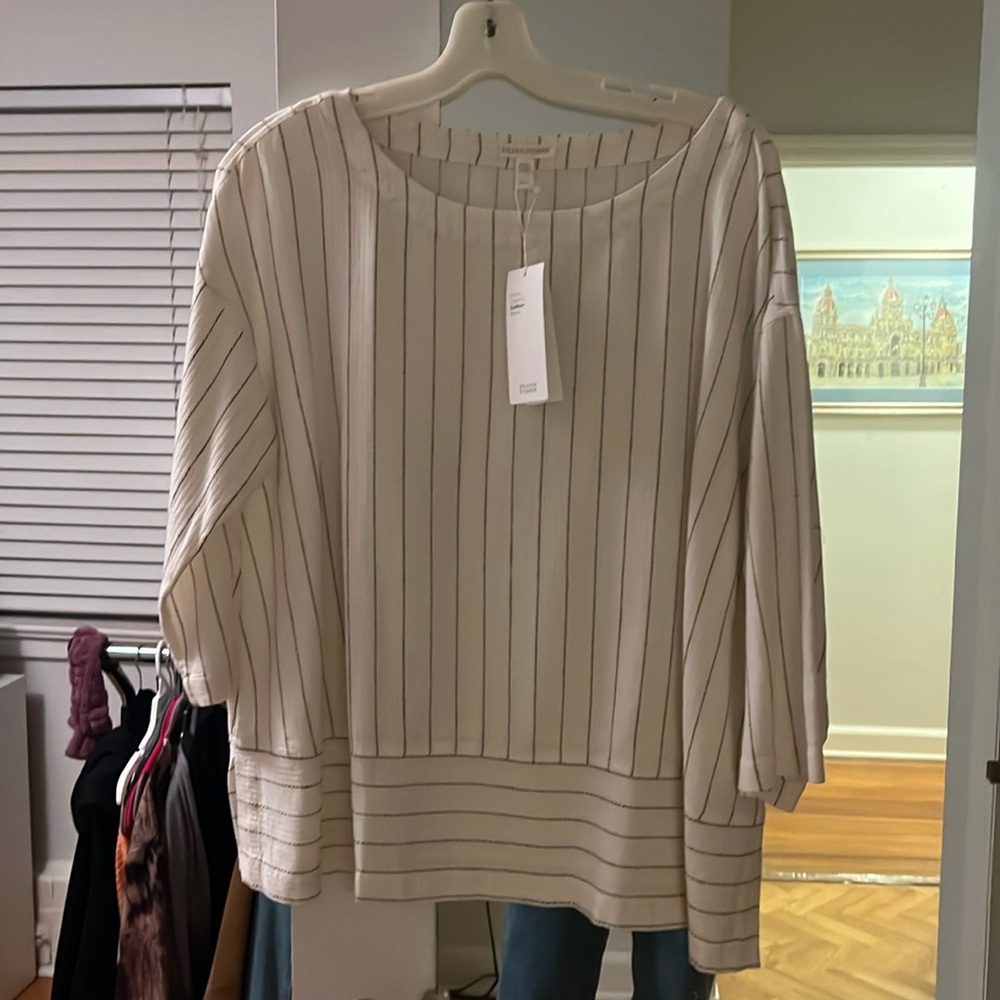 Eileen Fisher short tunic 3/4 length sleeve. Brand new!